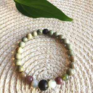 Crystal bracelet with lava stones for essential oils - e.g. doTerra