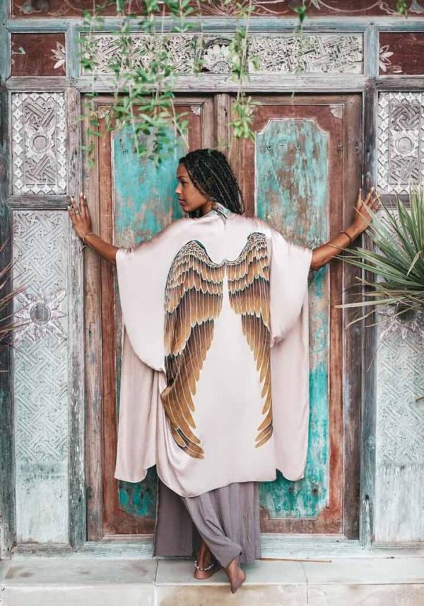 Angel Wing kimono, Champagne/Caramel Wings - Image 3