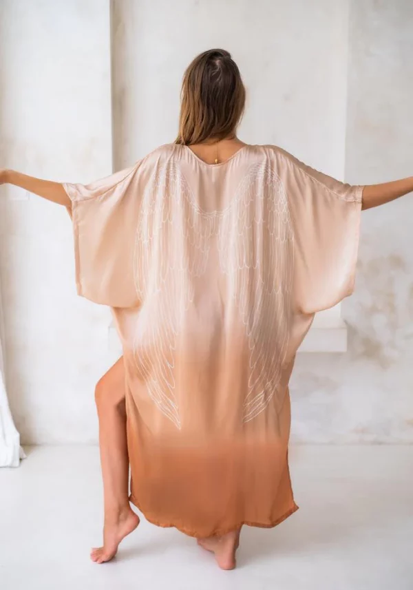 Luxe Goddess Kaftan ombre White Wings